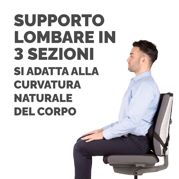 Supporto lombare ergonomico - 38 x 37,4 x 8,8 cm - nero - Fellowes