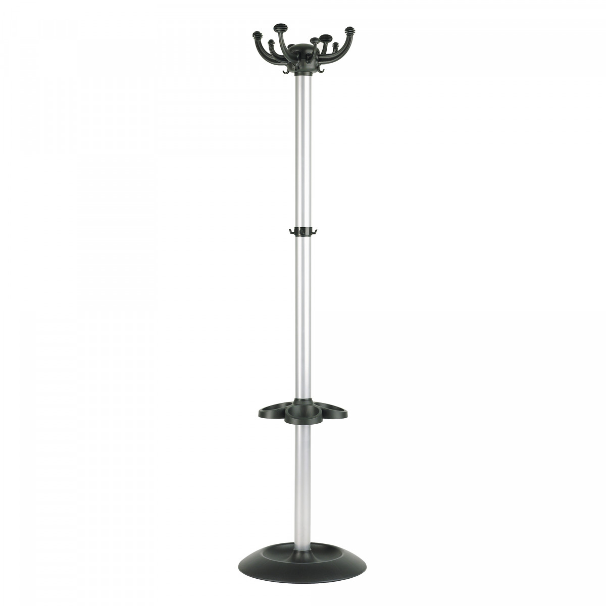 Appendiabiti Jolly - con portaombrelli - 8 posti - 168 x 40 cm - nero/grigio - Unisit
