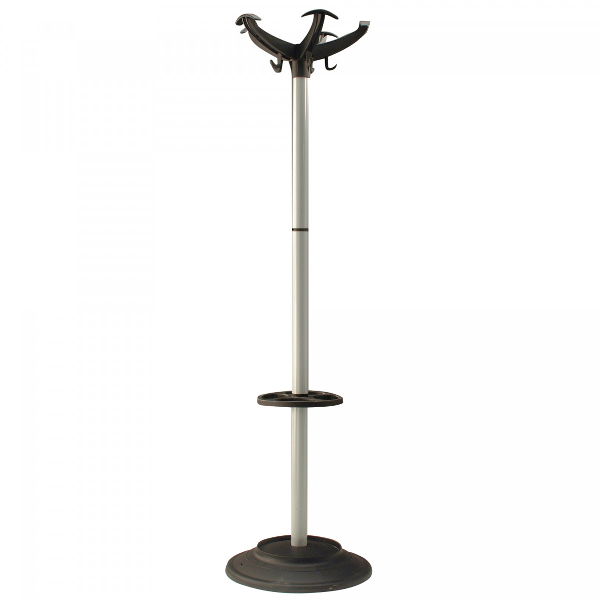 Appendiabiti - con portaombrelli - 5 posti - 168 x 46 cm - nero/grigio - Unisit