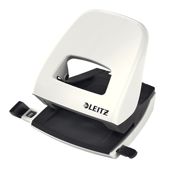 Perforatore 5008 New NeXXt WOW - passo 8 cm - massimo 30 fogli - 2 fori - bianco perla - Leitz