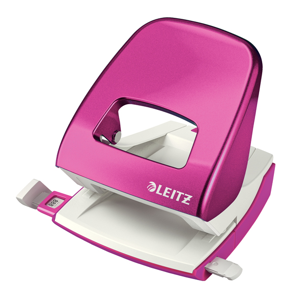 Perforatore 5008 New NeXXt WOW - passo 8 cm - massimo 30 fogli - 2 fori - fucsia metallizzato - Leitz