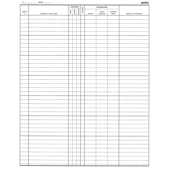 Registro arrivi/partenze - 31 x 24,5cm - 46pg - Edipro