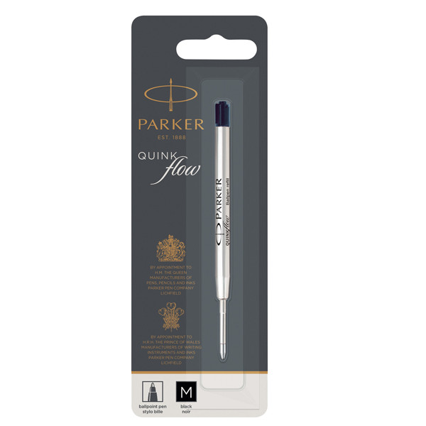 Refill sfera QuinkFlow - punta media - metallo - nero - Parker