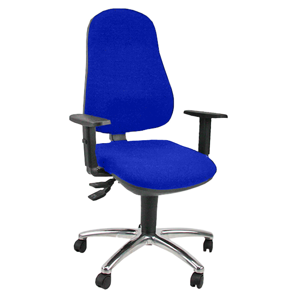 Sedia operativa Ariel - con ruote e braccioli - blu - Unisit