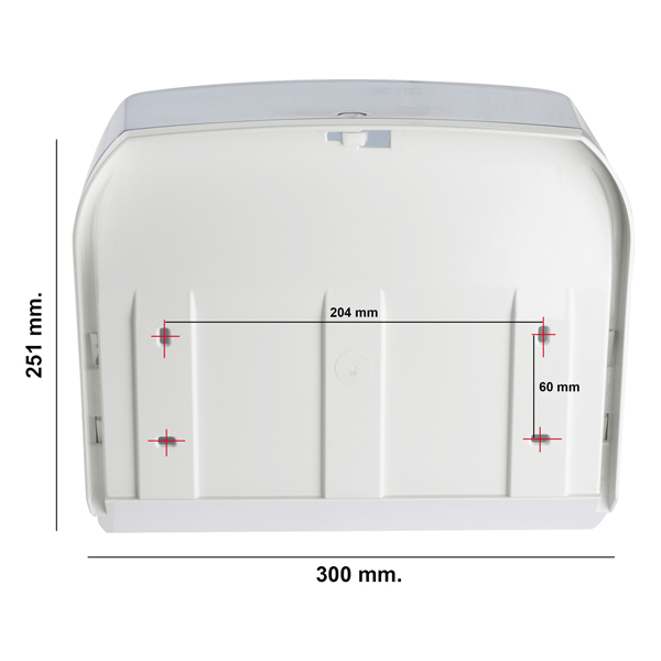 Dispenser per asciugamani in rotolo/fogli - 30x19,5x25,1 cm - plastica - bianco/azzurro trasparente - Mar Plast