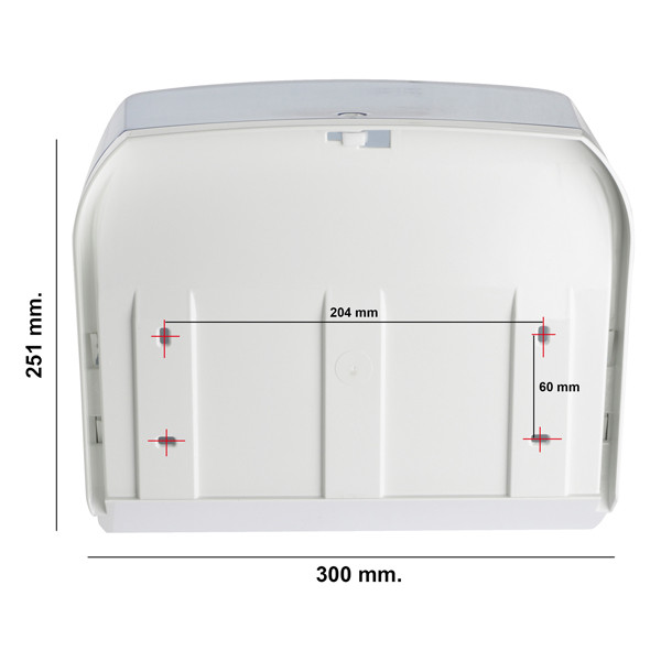 Dispenser asciugamani in rotolo/fogli - 30x19,5x25,1 cm - plastica - bianco/azzurro trasparente - Mar Plast