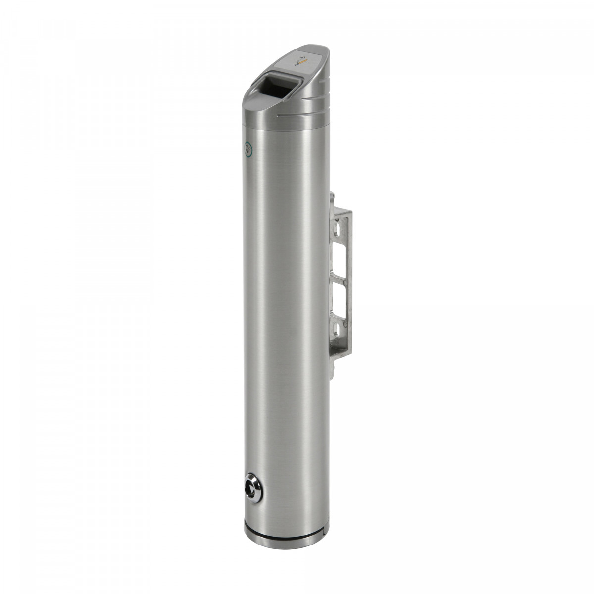 Portacenere murale - da esterno - diametro 10 cm - H 48 cm - acciaio inox