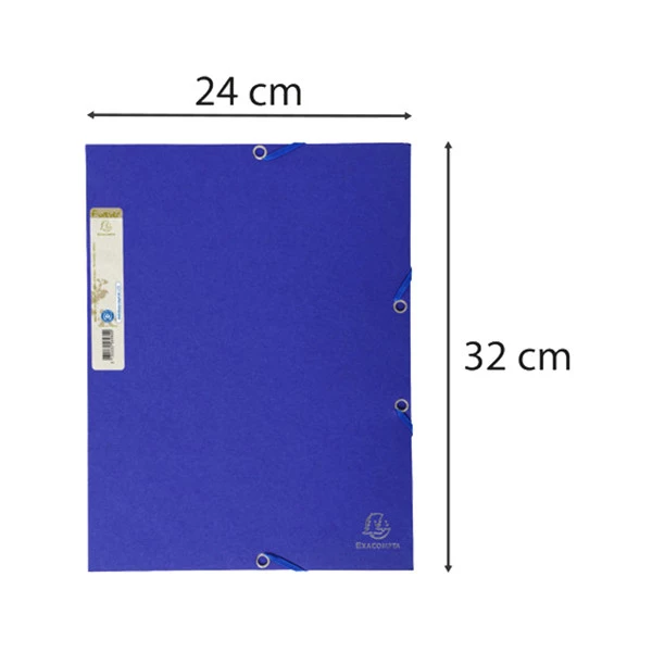 Cartellina con elastico - cartone riciclato - 3 lembi - 24 x 32 cm - colori assortiti - Exacompta