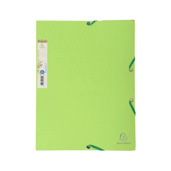 Cartellina con elastico - cartone riciclato - 3 lembi - 24 x 32 cm - colori assortiti - Exacompta