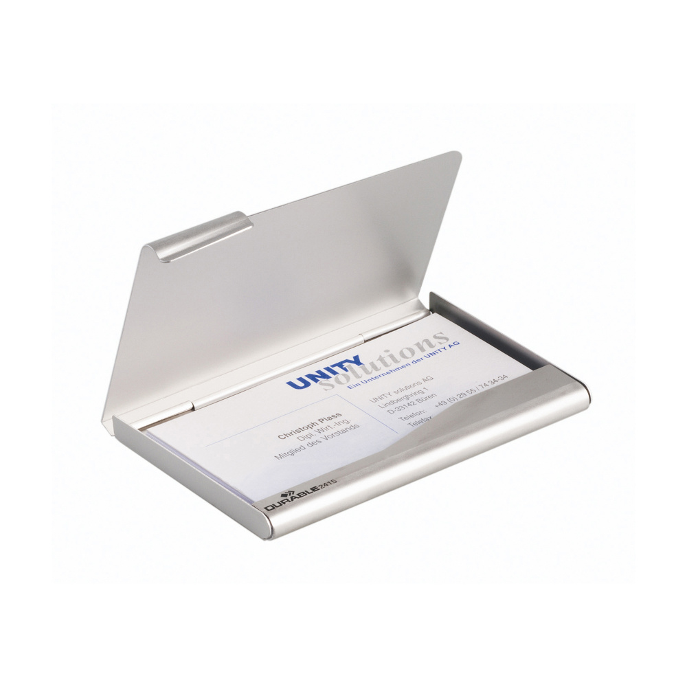 Porta biglietti da visita Business Card Box - 9x5,5 cm - alluminio - Durable