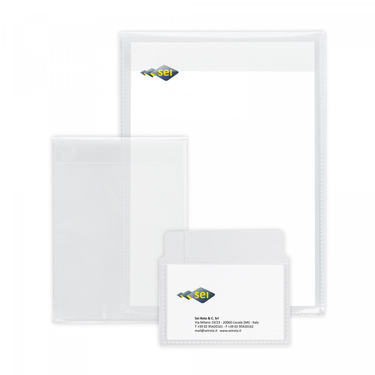 Buste con patella Soft P - PPL - 15 x 21 cm - liscio - trasparente - Sei Rota - conf. 25 pezzi