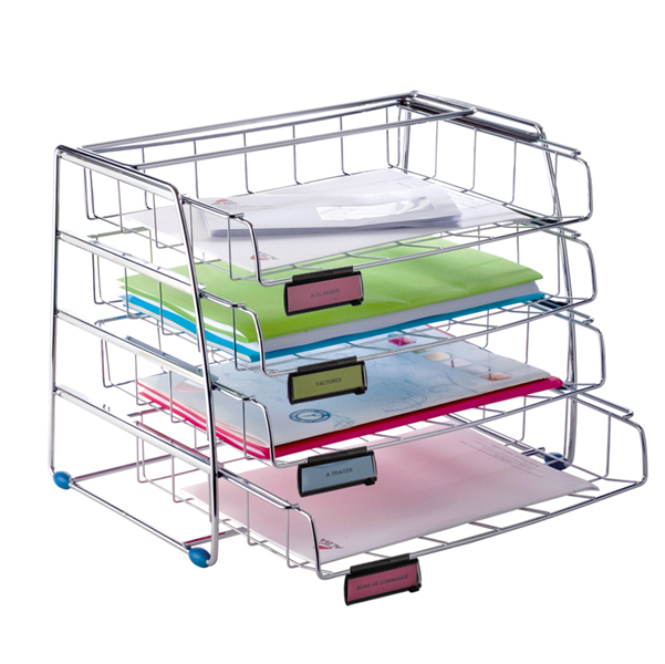Set da 4 vaschette scorrevoli - 39x30x31,5 cm - vaschette 6,5 cm - metallo - Alba