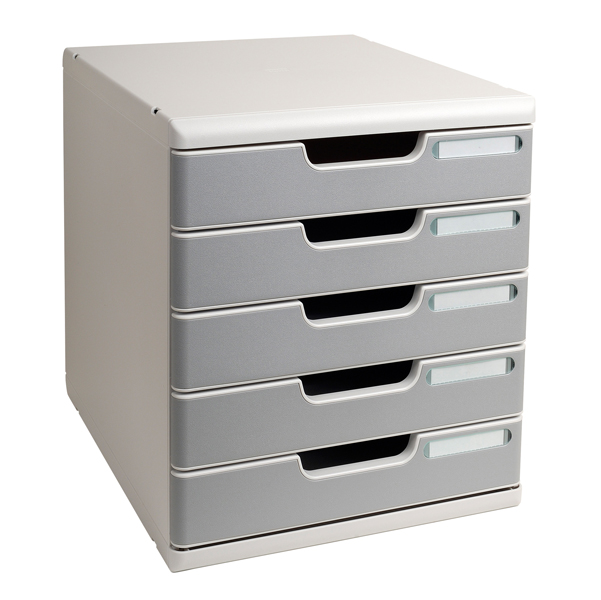 Cassettiera Modulo A4 -  28,8 x 32 x 35 cm - 5 cassetti - grigio/granito - Exacompta