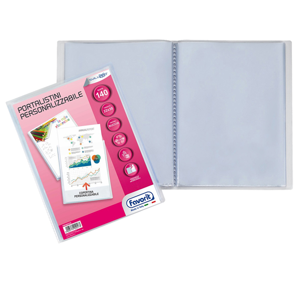 Portalistini personalizzabile Sviluppo - buccia - 22x30 cm - 140 buste - trasparente - Favorit