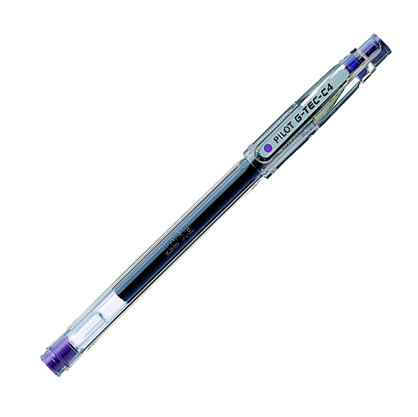 Penna a sfera con cappuccio gel G Tec C4 - punta 0,4mm - viola - Pilot