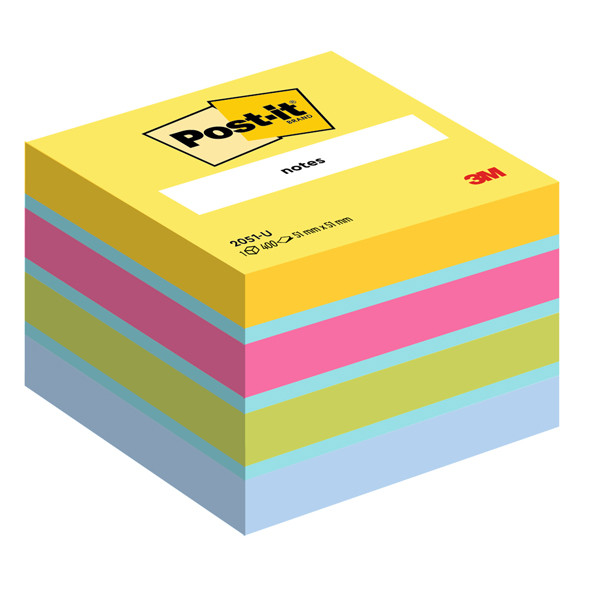 Blocco foglietti Minicubo - 2051-U - 51 x 51 mm - 72 gr - colori assortiti - 400 fogli - Post-it