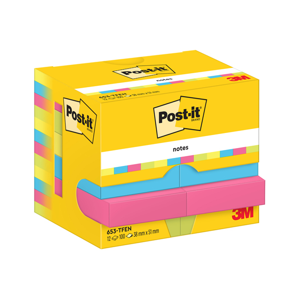 Blocco foglietti Colori Energy - 653-TFEN - 38 x 51 mm - 72 gr - colori assortiti - 100 fogli - Post it