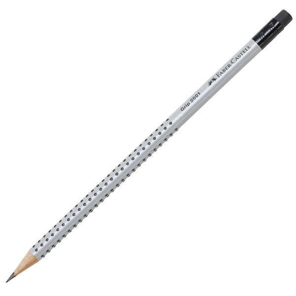 Matita di grafite Grip 2001 - gradazione HB - triangolare - con gommino - Faber-Castell