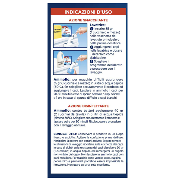 Additivo Omino Bianco disinfettante per tessuti - 450 gr - Omino Bianco