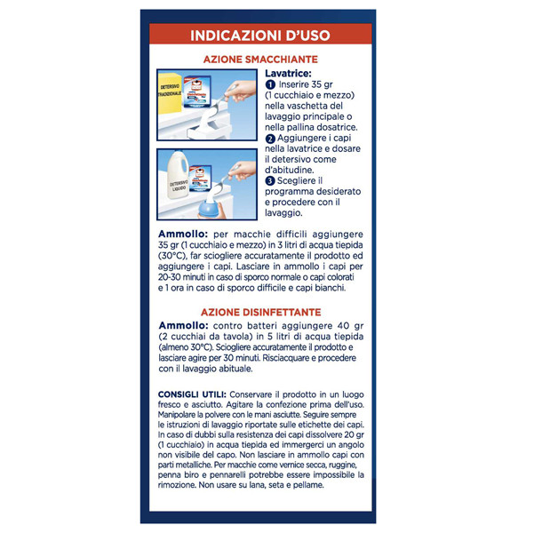 Additivo Omino Bianco disinfettante per tessuti - 450 gr - Omino Bianco
