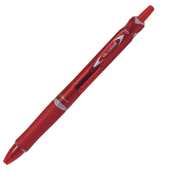 Penna a sfera a scatto Acroball Plastic - punta 1.0mm - rosso - Pilot