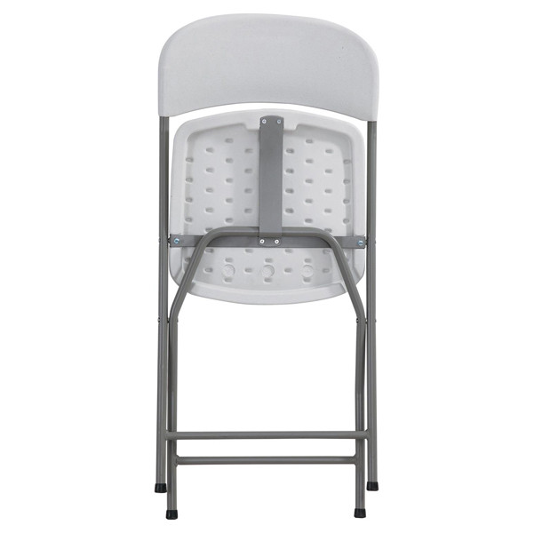 Sedia pieghevole - 43x43x83 cm - polietilene/acciaio verniciato - bianco - Serena Group