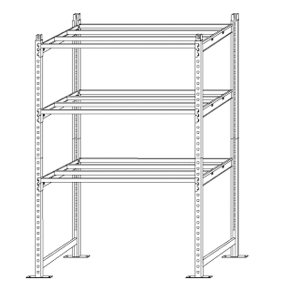 Kit iniziale scaffale - 5 ripiani - acciaio cromato - 100x35x200 cm - Paperflow