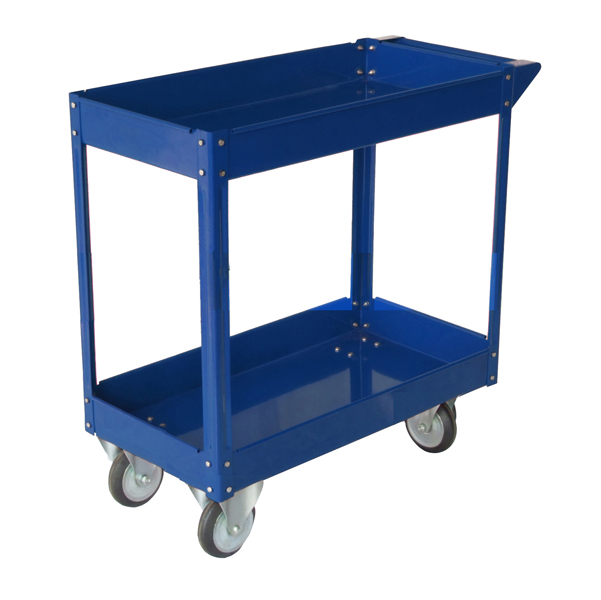 Carrello da lavoro - 2 ripiani - acciaio verniciato blu - 84x41 cm - altezza 82 cm - portata massima 100 kg - Serena Group