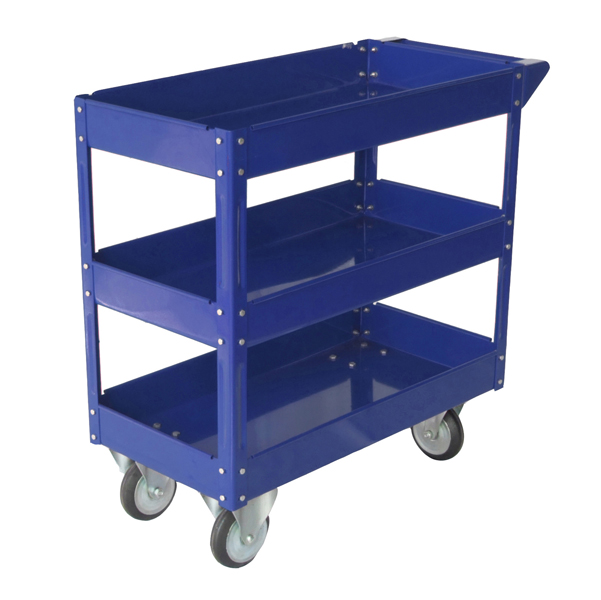 Carrello da lavoro - 3 ripiani - acciaio verniciato blu - 84x41 cm - altezza 82 cm - portata massima 100 kg - Serena Group