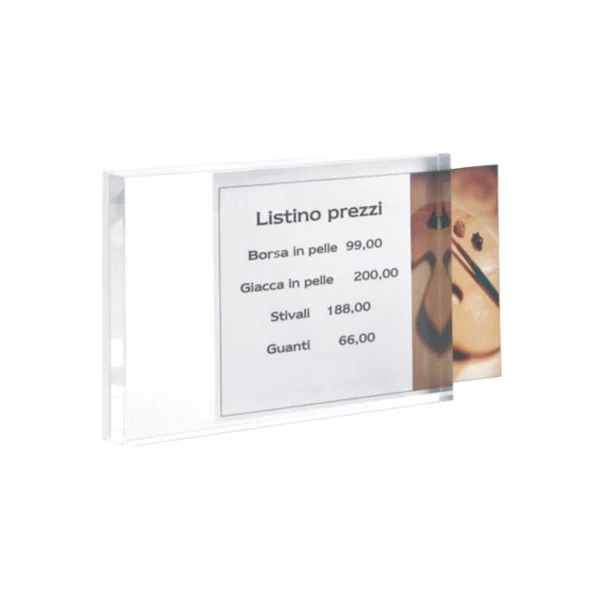 Porta prezzi da banco - materiale acrilico - taglia small (10x7x2 cm) - Tecnostyl
