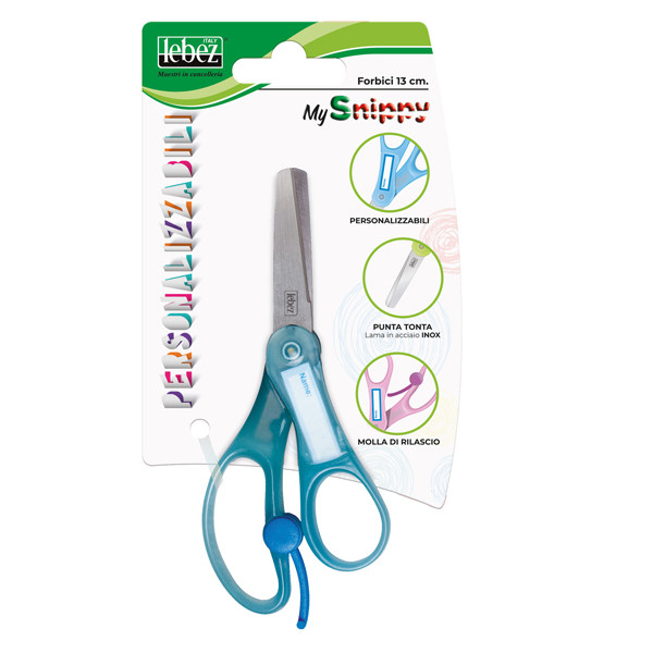 Forbice Snippy - personalizzabile - punta tonda - 13 cm - lama acciaio - colori assortiti - Lebez