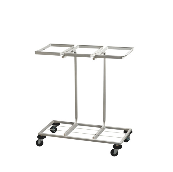 Carrello mobile Triflux - 83,3x36x90 cm - con ruote - 3 portasacco da 100 L ciascuno - acciaio - Medial