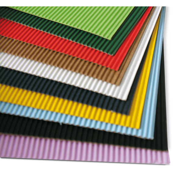 Cartoncino ondulato Cannet&egrave; 2200 - 25 x 35 cm - 230 gr - colori assortiti - DECO - conf. 10 fogli