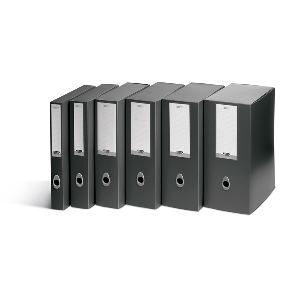 Scatola progetto Plus Vip - 34,5x24,5 cm - dorso 8 cm - grigio antracite - Fellowes