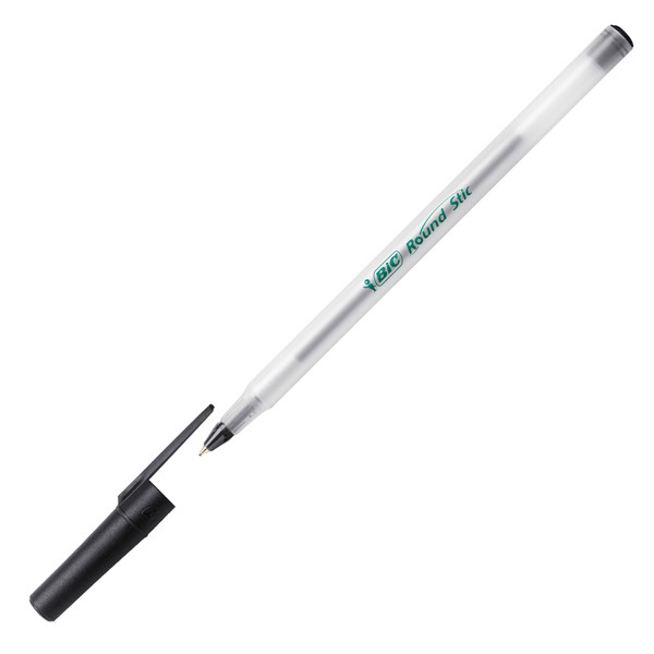Penna a sfera a scatto con cappuccio ECOlutions - punta 1,0mm - nero - Bic - conf. 60 pezzi