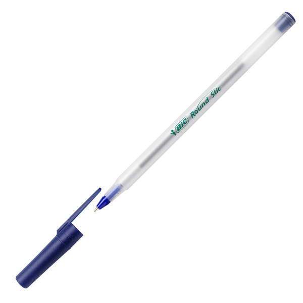 Penna a sfera a scatto con cappuccio ECOlutions - punta 1,0mm - blu - Bic - conf. 60 pezzi