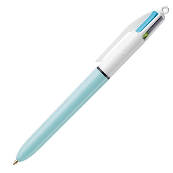 Penna a sfera scatto multifunzione 4 Colours Fun - punta 1,0mm - rosa, verde chiaro, turchese, viola - Bic - conf. 12 pezzi