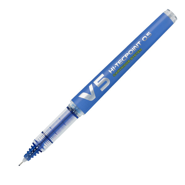 Roller Hi-Tecpoint V5 ricaricabile con cappuccio - punta 0,50mm - blu - Pilot