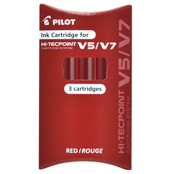 Refill Hi Tecpoint V5/V7 ricaricabile - rosso - Pilot - conf. 3 pezzi