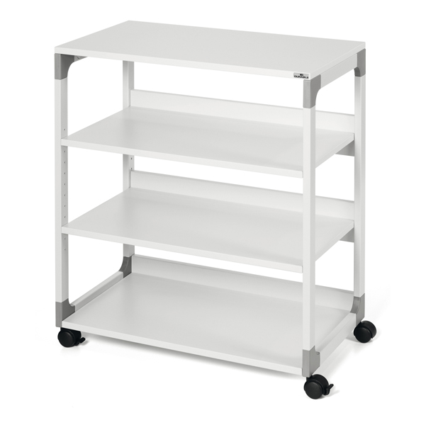 Mobile/carrello Multifunzione System 88 - 75 x 43,2 x 87,9 cm - 4 ripiani - con ruote - grigio - Durable