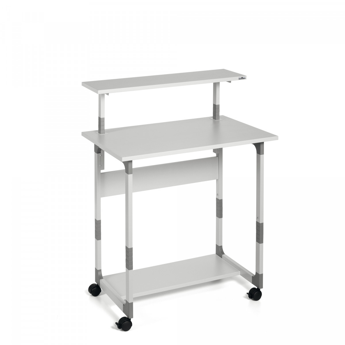 Pc Workstation System 80 VH - con ruote - 3 ripiani - 80 x 56,4 x 92/122 cm - grigio - Durable