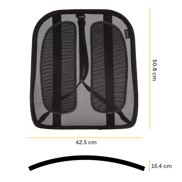Supporto schiena Office Suites - 50x45x20 cm - in tessuto a rete - nero - Fellowes