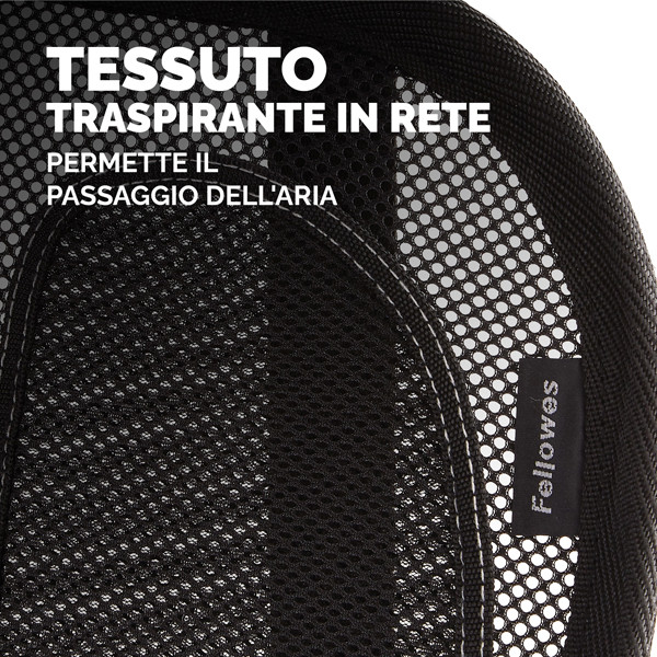 Supporto schiena Office Suites - 50x45x20 cm - in tessuto a rete - nero - Fellowes