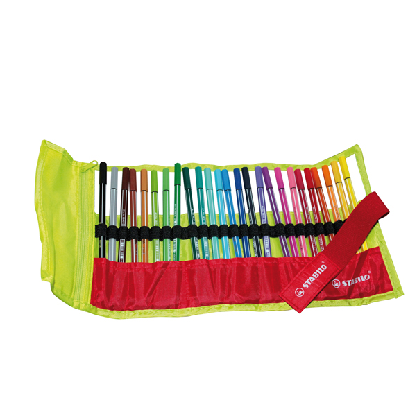 Pennarello Pen 68 - colori assortiti - Stabilo - rollerset verde 25 pezzi