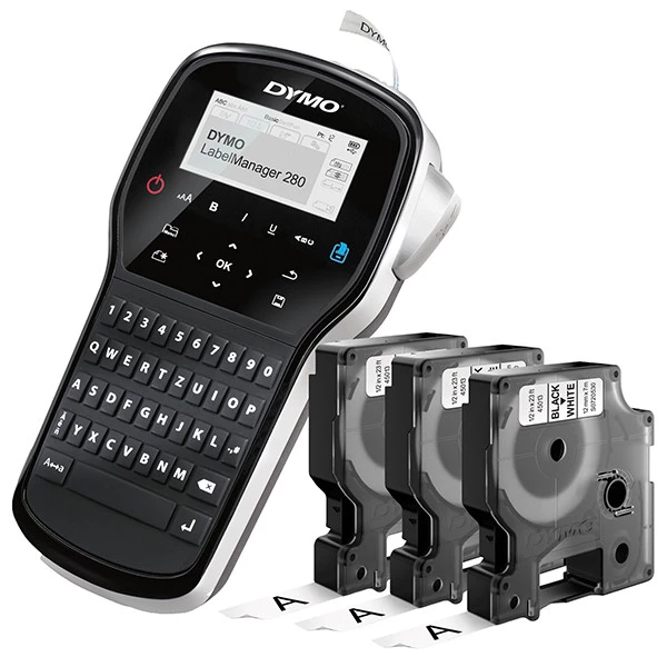Bundle Dymo - Etichettatrice LM280 - 3 nastri D1 nero/bianco 12mm