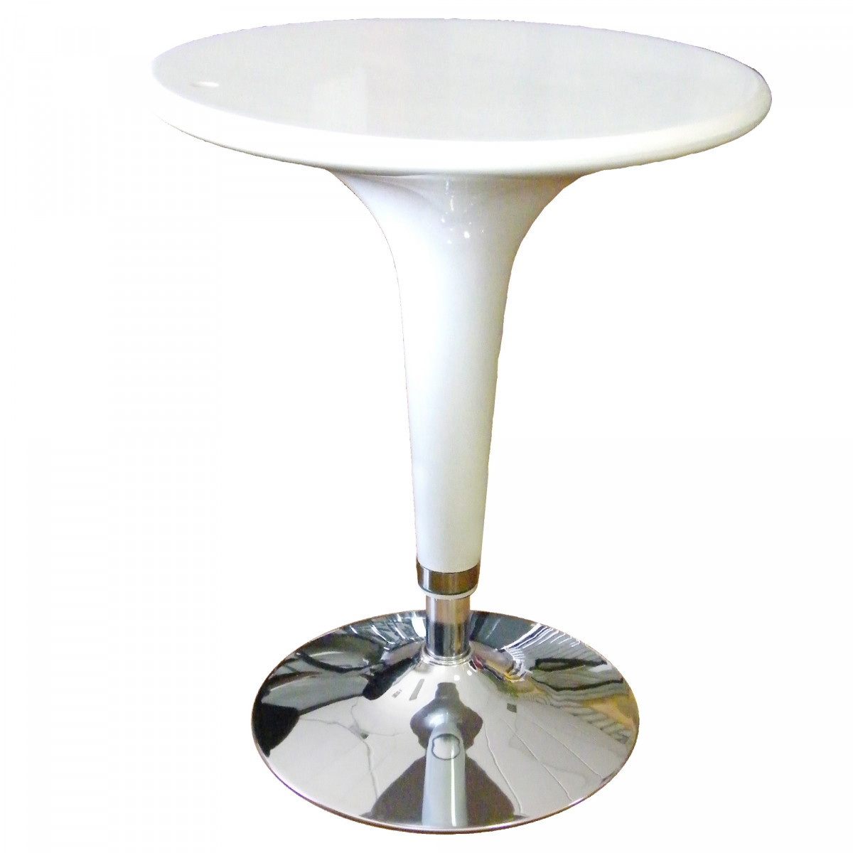 Tavolo bar - &oslash; 60 cm - ABS e acciaio - H 72/92 cm - bianco - Serena Group
