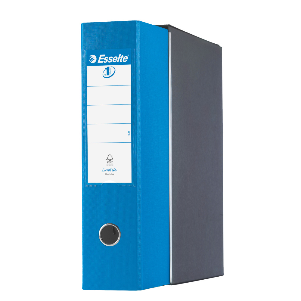 Registratore Eurofile G55 - dorso 8 cm - protocollo 23x33 cm - blu vivida - Esselte