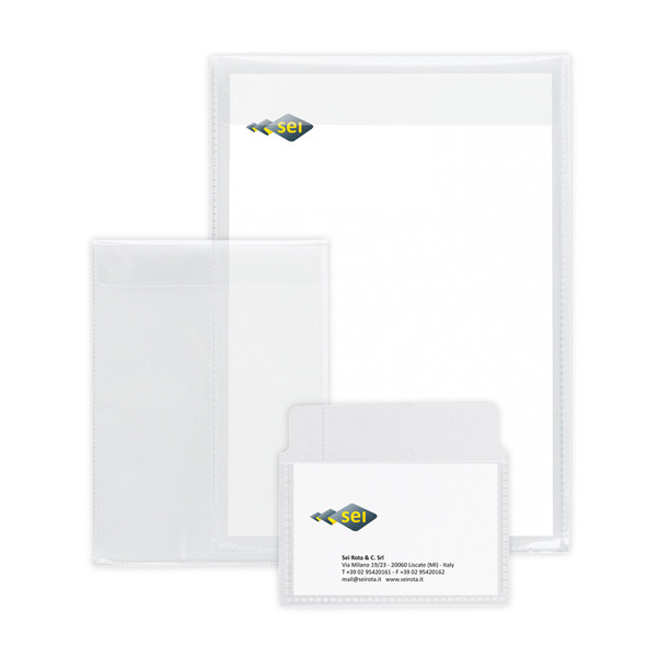 Buste con patella Soft P - PPL - 8 x 12 cm - liscio - trasparente - Sei Rota - conf. 25 pezzi