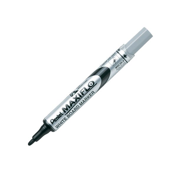 Marcatore per lavagna Maxiflo liquid ink - per lavagna - nero - Pentel - conf. 12 pezzi