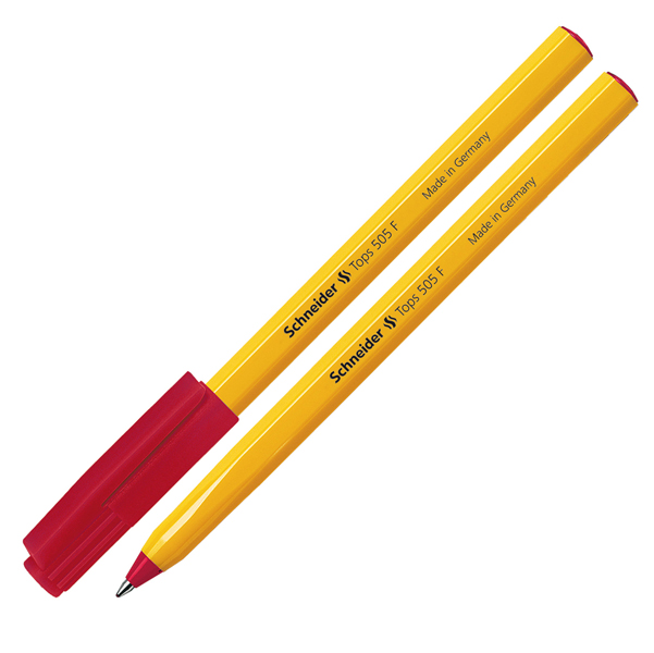 Penna a sfera Tops 505 - punta 0,5mm - rosso - Schneider